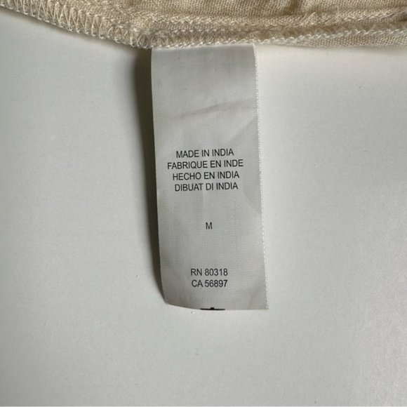 Lucky Brand Beige Cream Embroidered Boho Peasant Top - Medium. - Picture 7 of 10